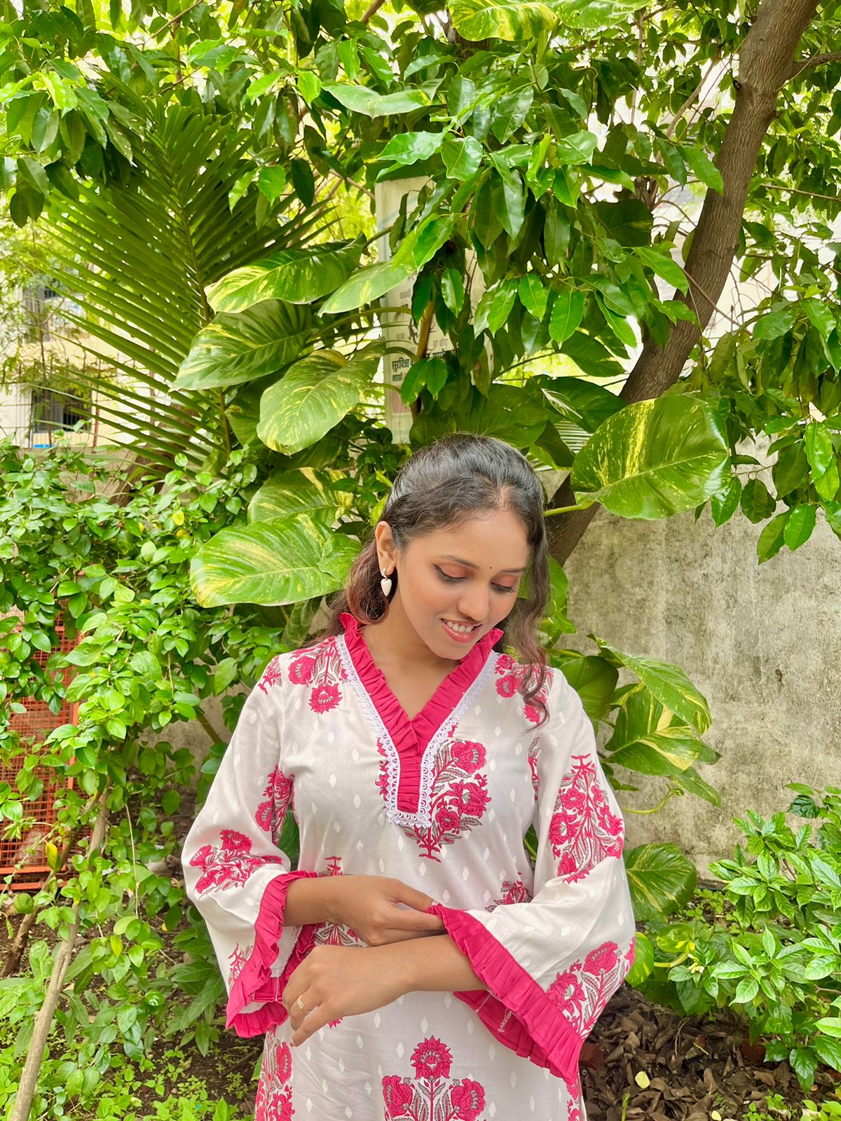 White straight cut kurti