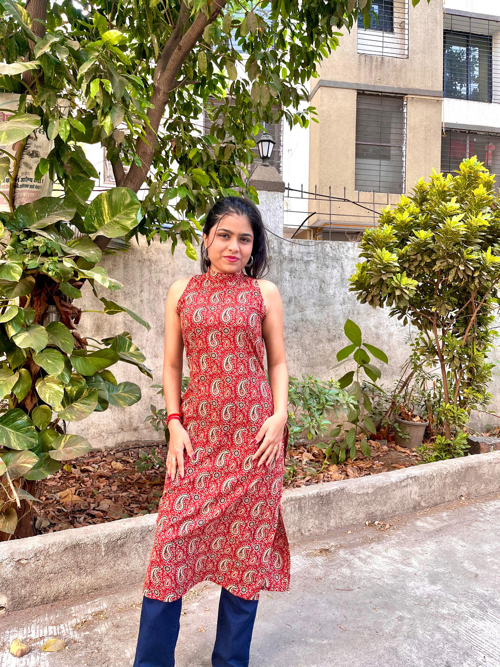 Halter neck Cotton Kurti