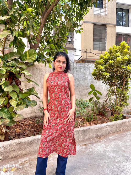 Halter neck Cotton Kurti