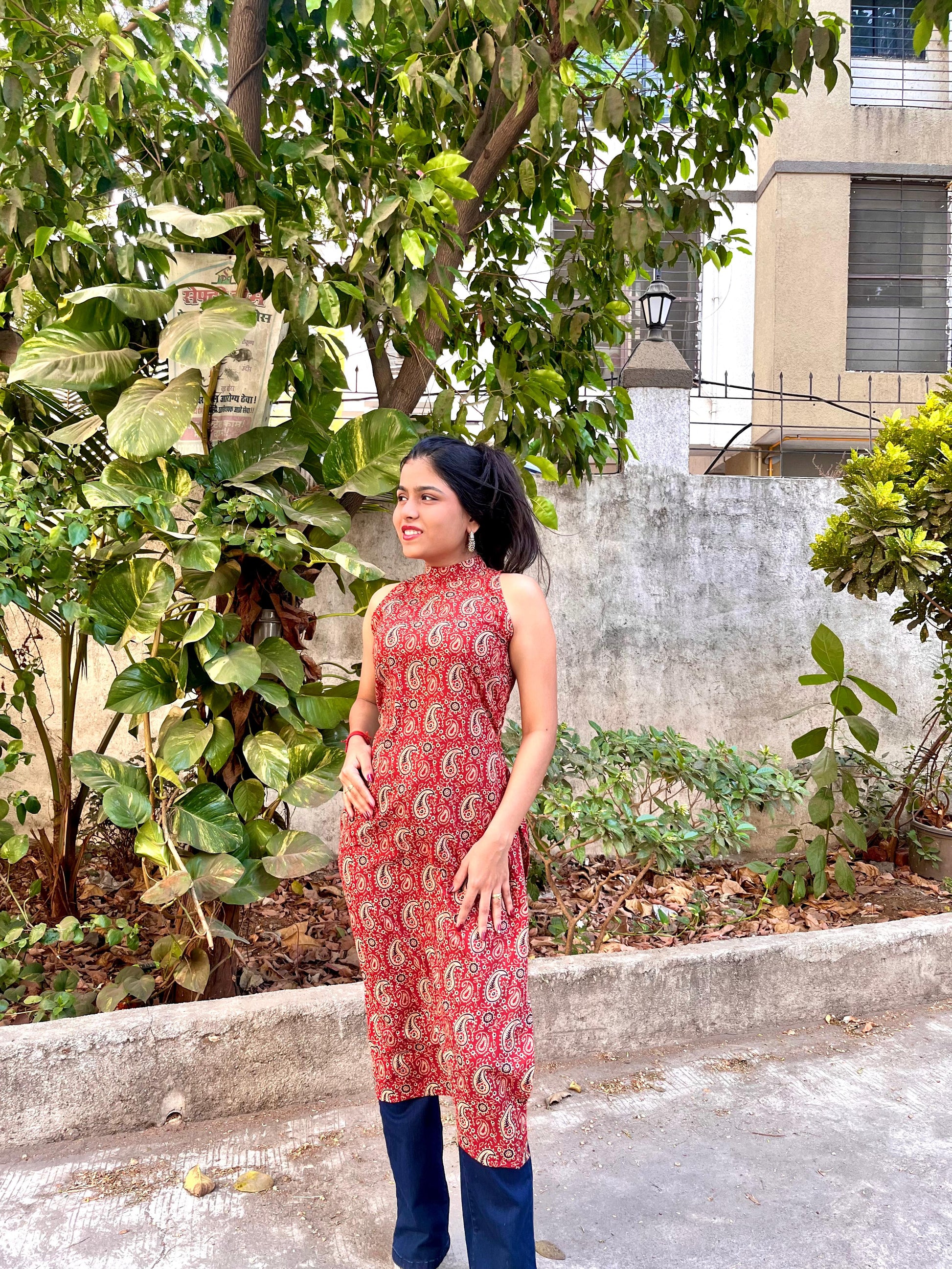 Halter neck Cotton Kurti