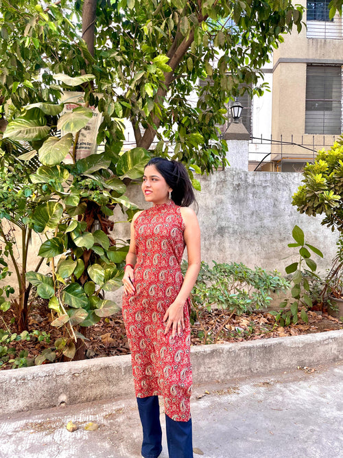 Halter neck Cotton Kurti